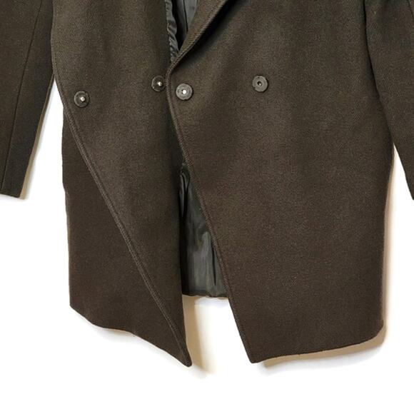 Theory Wool Cashmere Mid Length Single Breasted Green Jacket Coat Size S - Picture 5 of 12